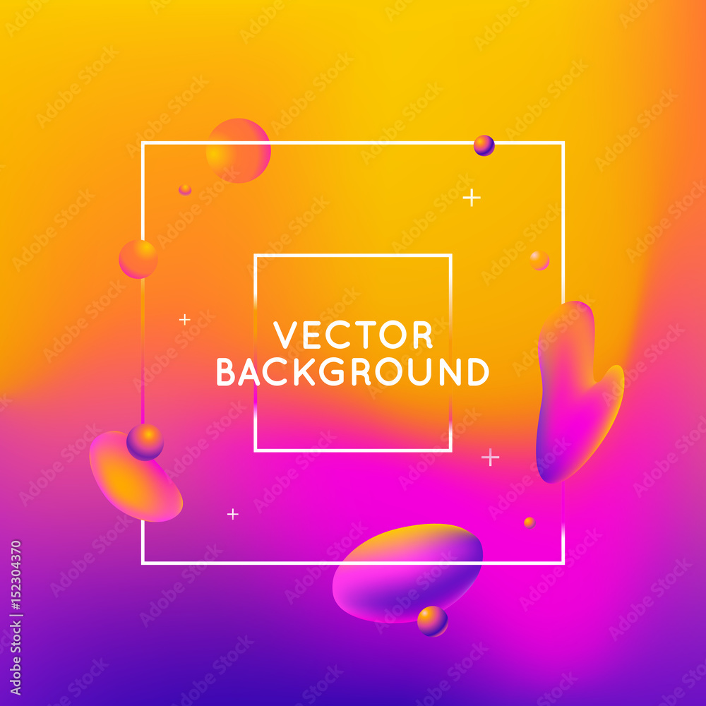 Vector design template and illustration in trendy bright gradient colors - obrazy, fototapety, plakaty 