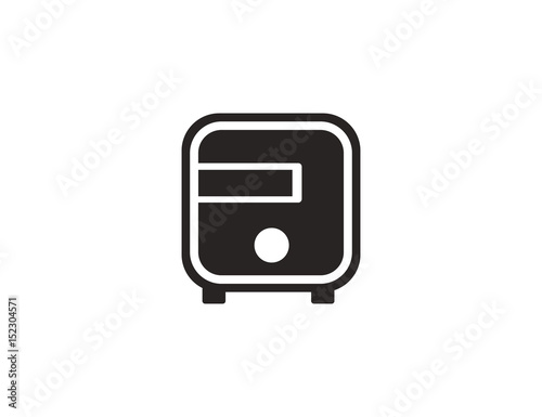 Flat vector safe locker money symbol