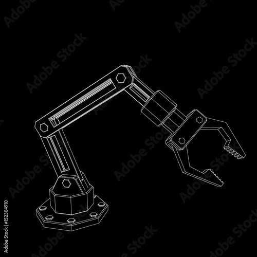 Robotic arm. Isolated on bl...
