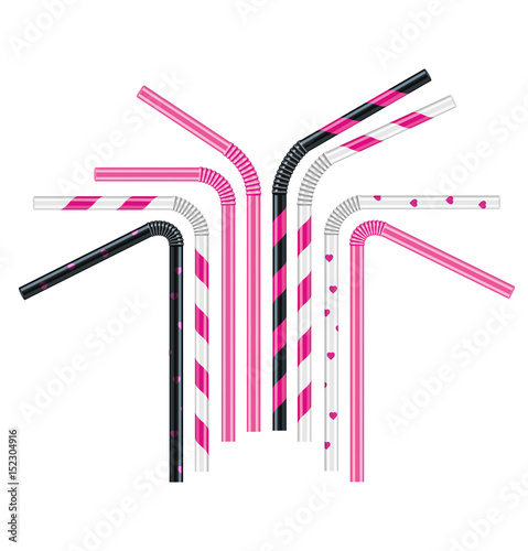 Set of cocktail tubse. Vector illustration