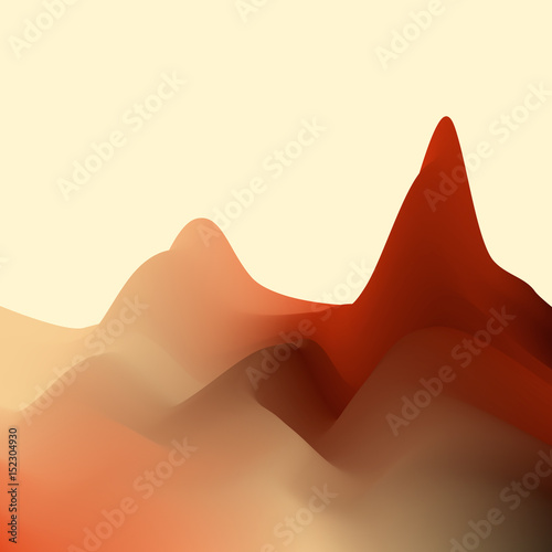 Abstract landscape. 3d Vect...