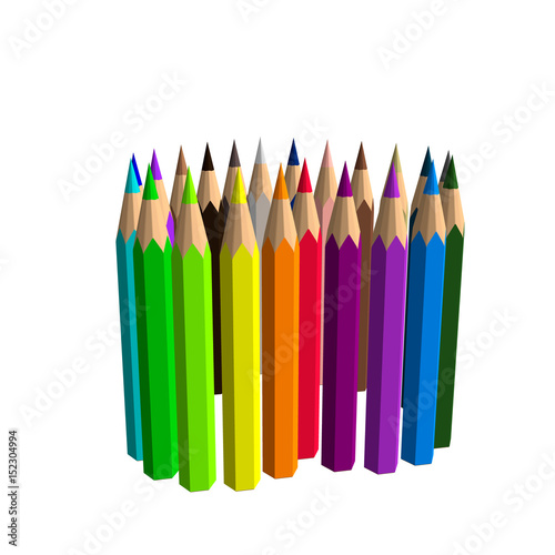 Color pencils. Isolated on ...