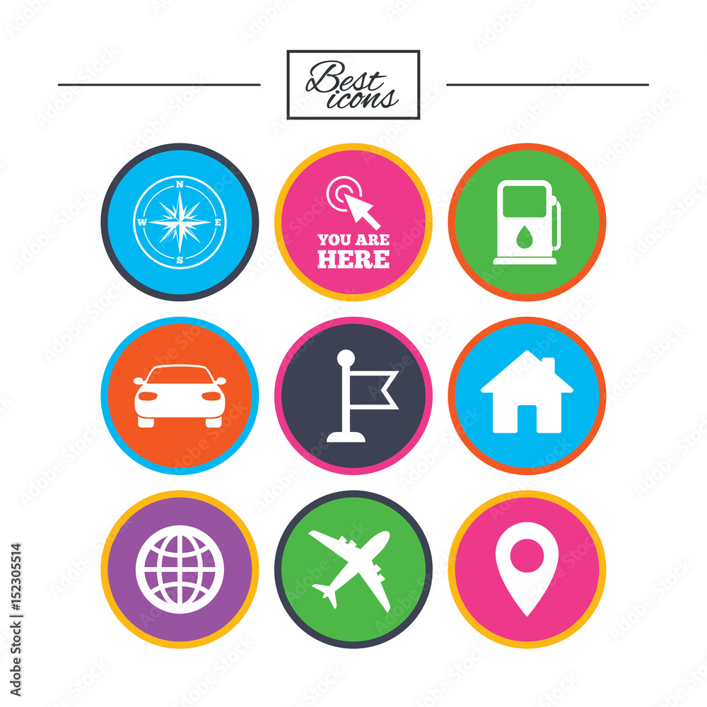 Navigation, gps icons. Windrose, compass signs. Navigation, gps icons. Windrose, compass signs.