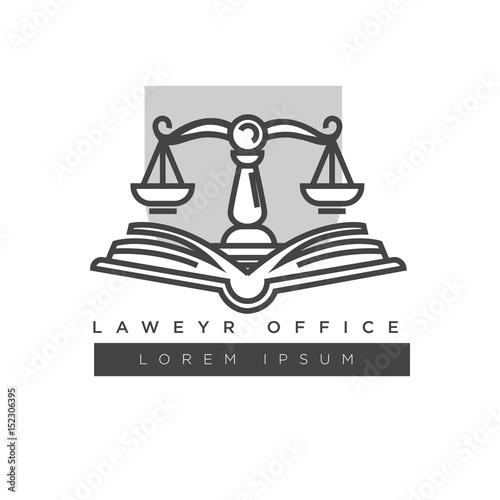 Lawyer office colorless logo label isolated on white