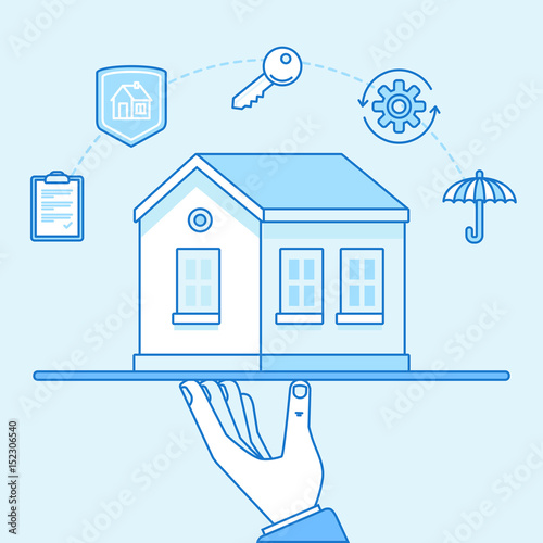 Vector illustration and infographics design elements - home insurance concept