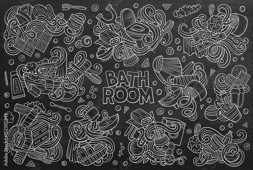 Vector set of Bathroom doodles designs