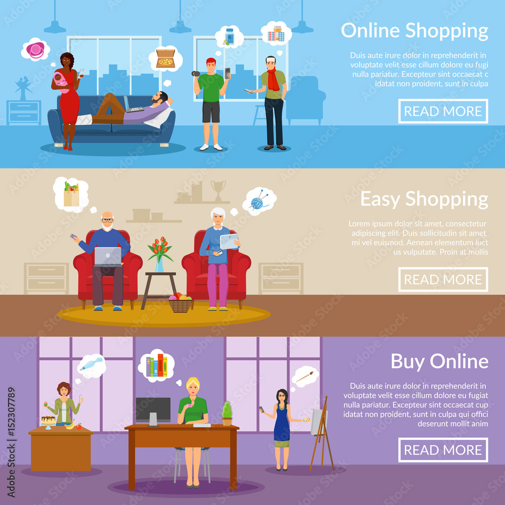 Online Shopping Horizontal Banners Online Shopping Horizontal Banners