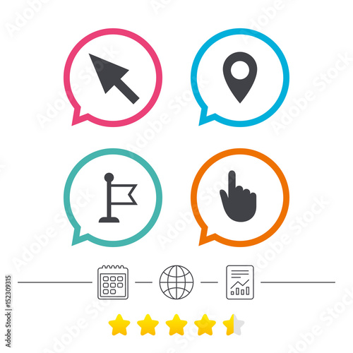 Wallpaper Mural Mouse cursor icon. Hand or Flag pointer symbols. Torontodigital.ca