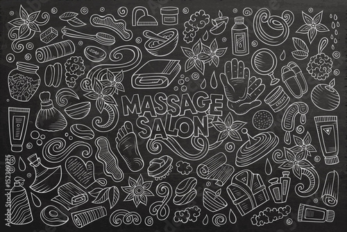 Vector set of Massage and Spa objects