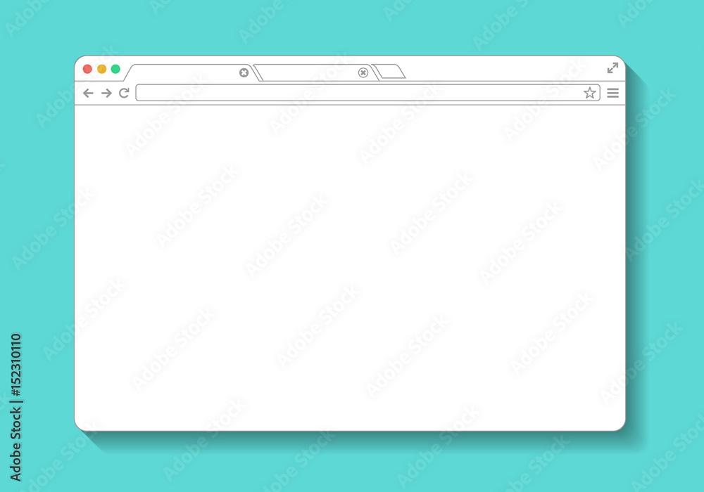 web Simple Browser window line drawing, flat, vector web Simple Browser window line drawing, flat, vector