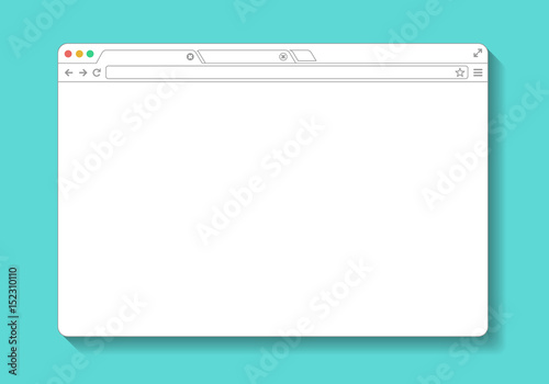 web Simple Browser window line drawing, flat, vector