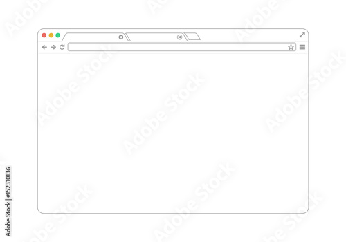 web Simple Browser window line drawing, flat, vector photo
