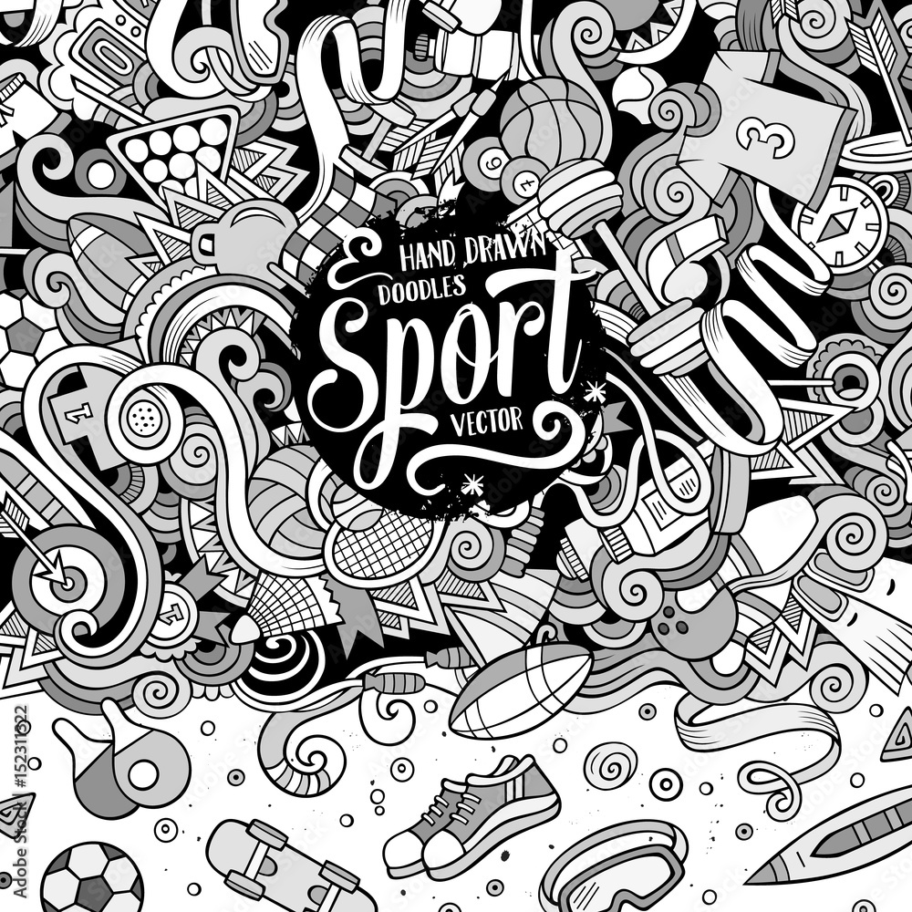 Cartoon cute doodles Sport frame