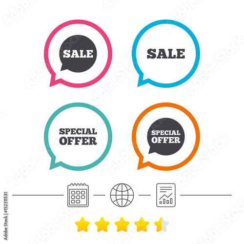 Sale icons. Special offer speech bubbles symbols.