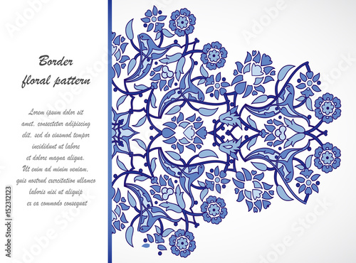 Arabesque vintage ornate border elegant floral decoration print for design template vector