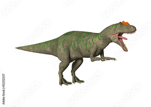 3D Rendering Dinosaur Allosaurus on White
