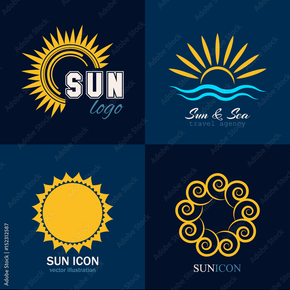 Fototapeta premium Sun icon logo collection. Vector illustration