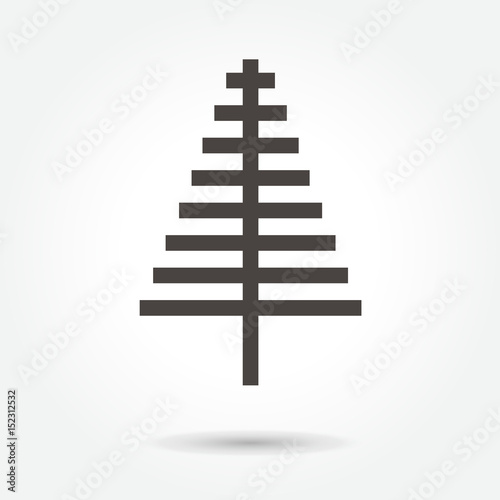 icon Tree Leaves illustration isolated sign symbol thin line for web, modern minimalistic flat design vector on white background. abstract. logo
