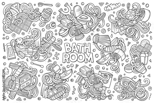 Vector set of Bathroom doodles designs © balabolka