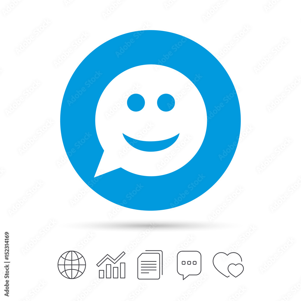 Fototapeta premium Smile face sign icon. Smiley symbol.