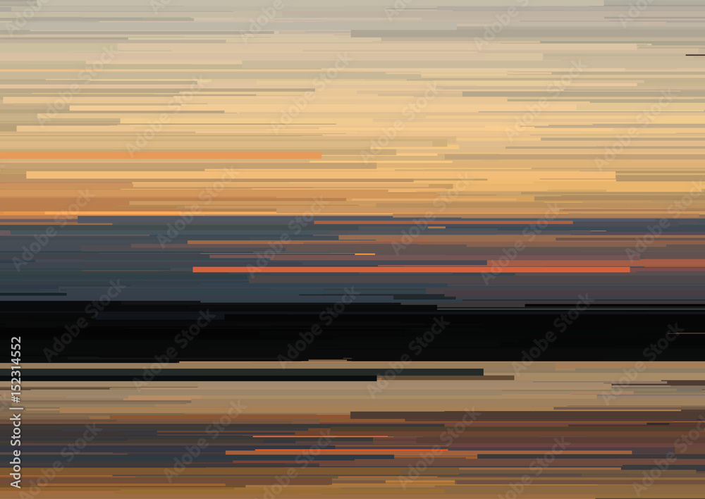 Abstract background with glitched horizontal stripes, stream lines. Concept of aesthetics of signal error.