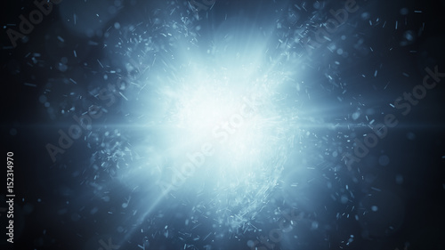 Lots of particles and flashing light abstract background
