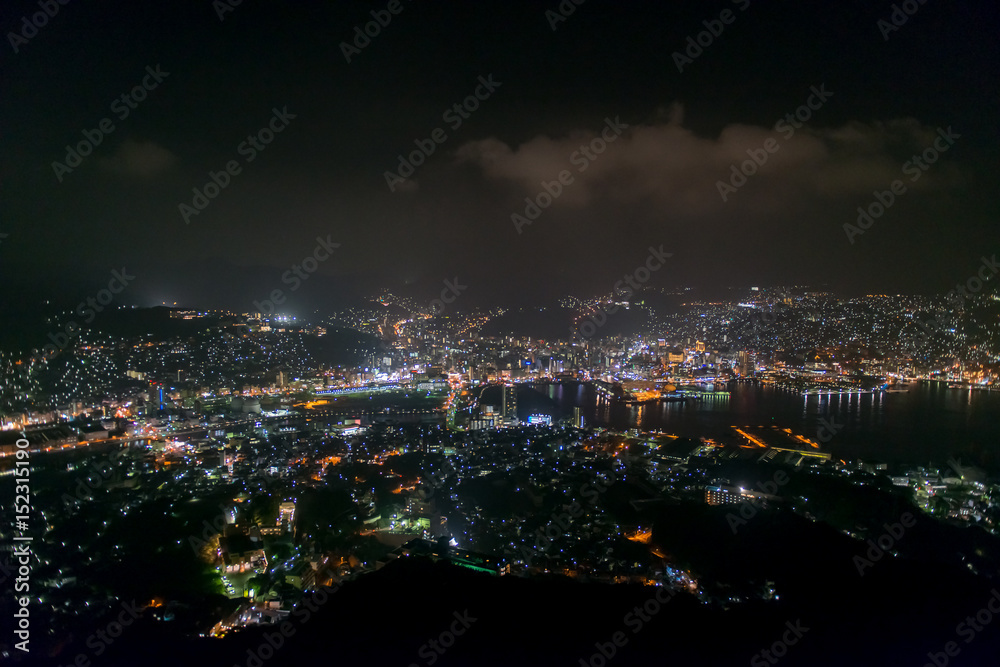 日本長崎の夜景-Night view of Japan Nagasaki