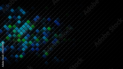 Glowing rhombus on the edge abstract background