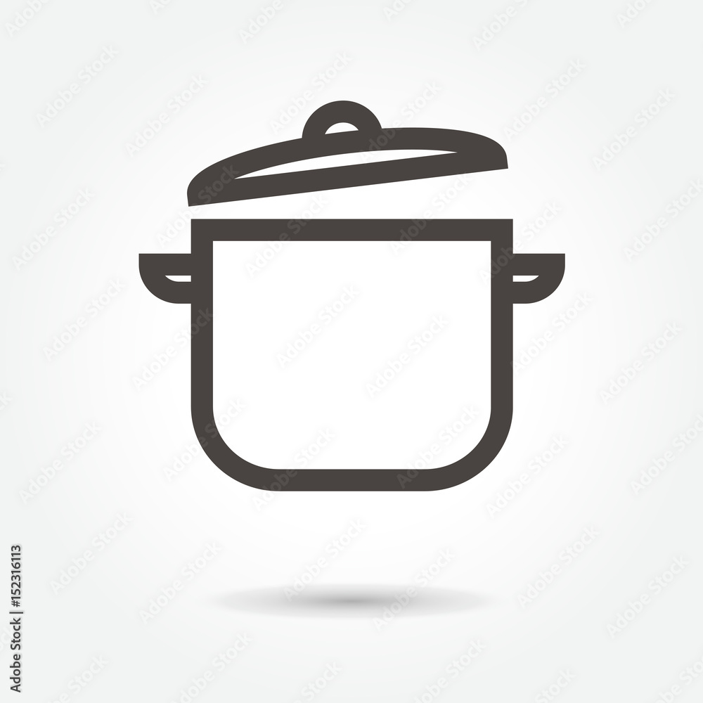 icon pot. Home appliances vector illustration isolated sign symbol thin line for web, modern minimalistic flat design vector on white background icon pot. Home appliances vector illustration isolated sign symbol thin line for web, modern minimalistic flat design vector on white background