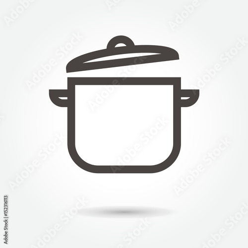icon pot. Home appliances vector illustration isolated sign symbol thin line for web, modern minimalistic flat design vector on white background