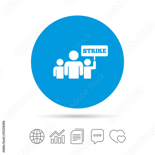 Strike sign icon. Group of people symbol.