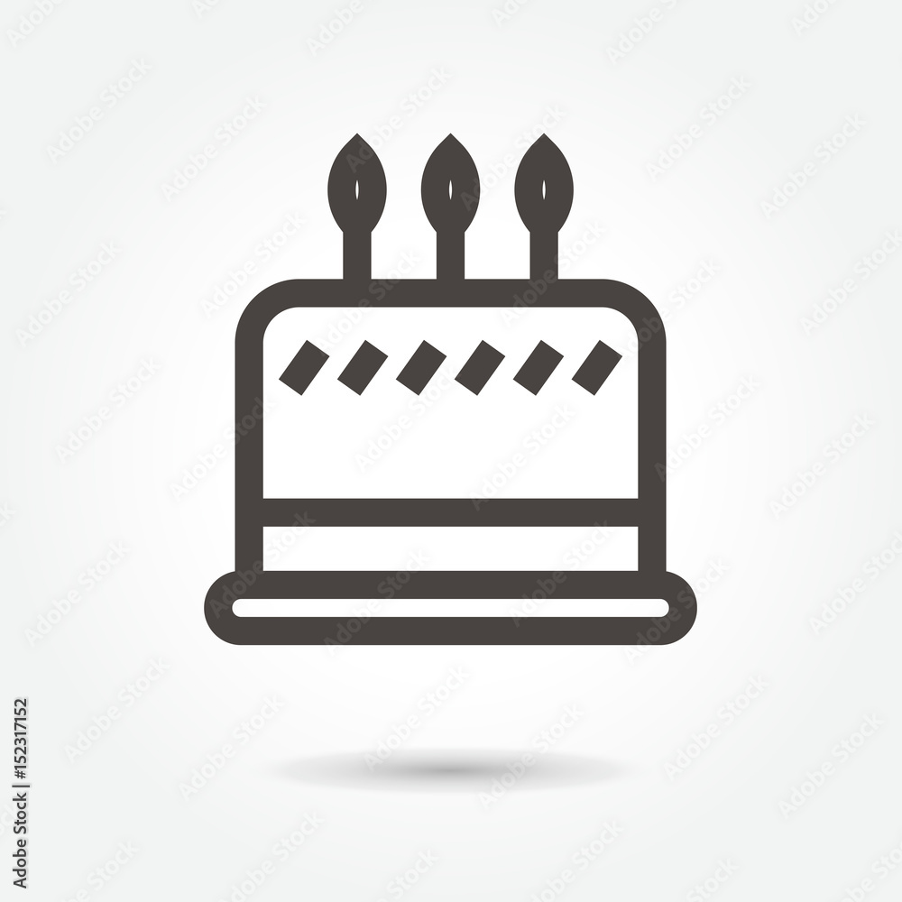 icon cake illustration isolated sign symbol thin line for web, modern minimalistic flat design vector on white background. logo icon cake illustration isolated sign symbol thin line for web, modern minimalistic flat design vector on white background. logo