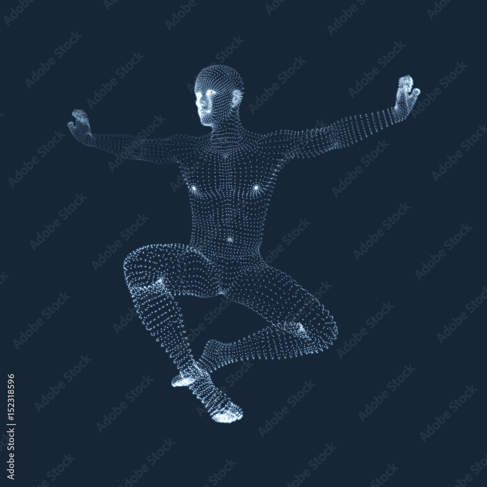Man is Posing and Dancing. Silhouette of a Dancer. A Dancer Performs Acrobatic Elements. Sports Сoncept. 3D Model of Man. Human Body. Sport Symbol. Design Element. Vector Illustration. Man is Posing and Dancing. Silhouette of a Dancer. A Dancer Performs Acrobatic Elements. Sports Сoncept. 3D Model of Man. Human Body. Sport Symbol. Design Element. Vector Illustration.