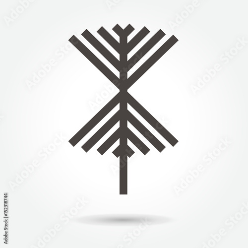 icon Tree Leaves illustration isolated sign symbol thin line for web, modern minimalistic flat design vector on white background. abstract. logo