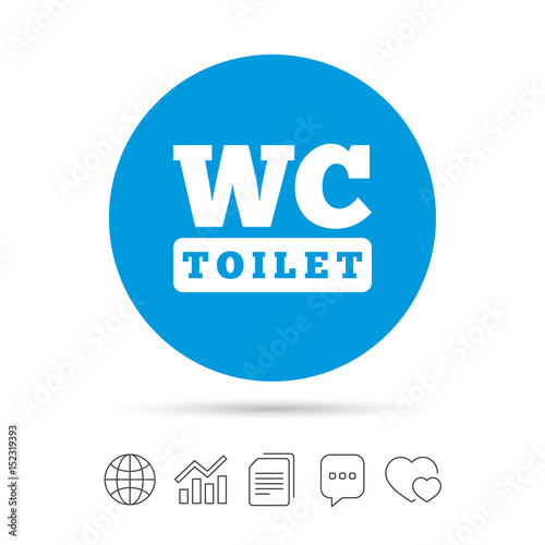 WC Toilet sign icon. Restroom symbol.