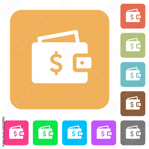 Dollar wallet rounded square flat icons © botond1977