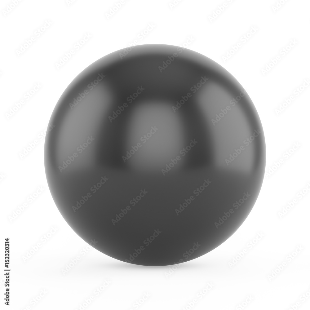 3d rendering black sphere on white background 3d rendering black sphere on white background