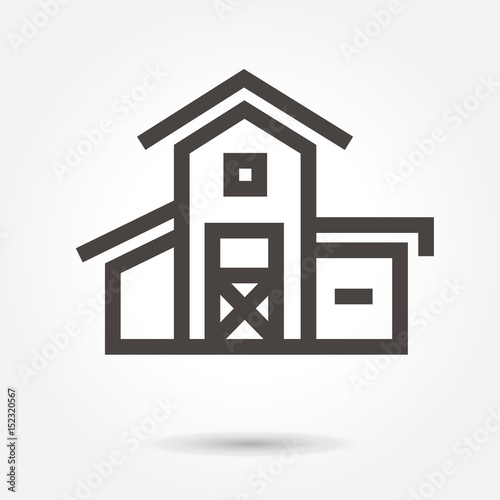 icon barn & farm building icon illustration isolated sign symbol thin line for web, modern minimalistic flat design vector on white background. abstract. logo