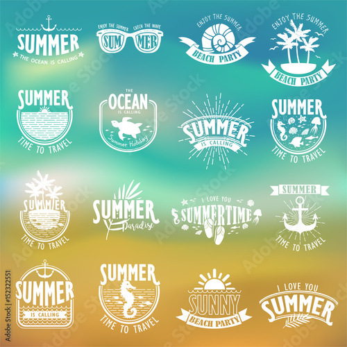 Summer Designs on Tropical Beach Background