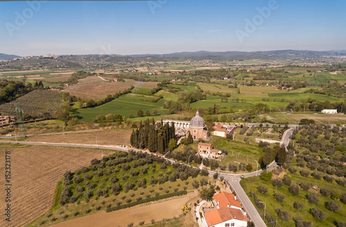 The cemetery in the middle of Valdichiana in Tuscany - Italy photo