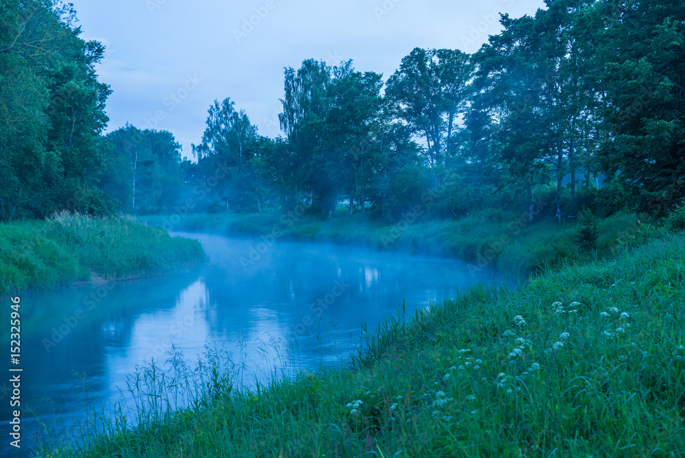 Morning mist on the river Morning mist on the river