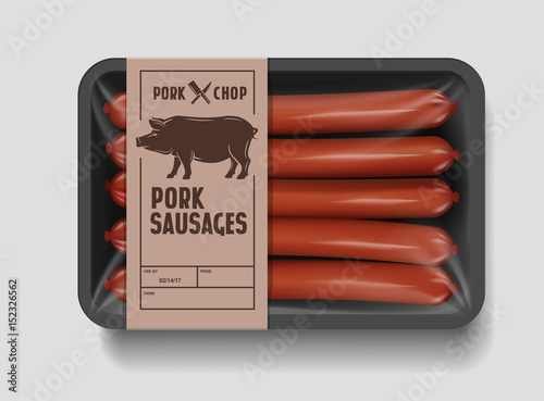vector supermarket pork sausages
