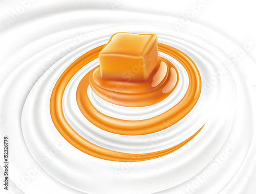 Milk swirl with caramel candy