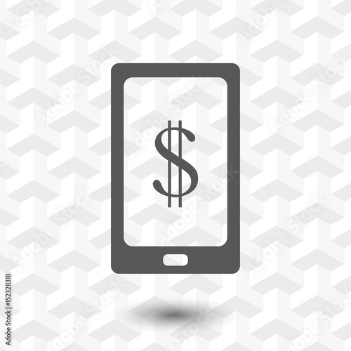 Smart phone with money dollars stock vector illustration flat design