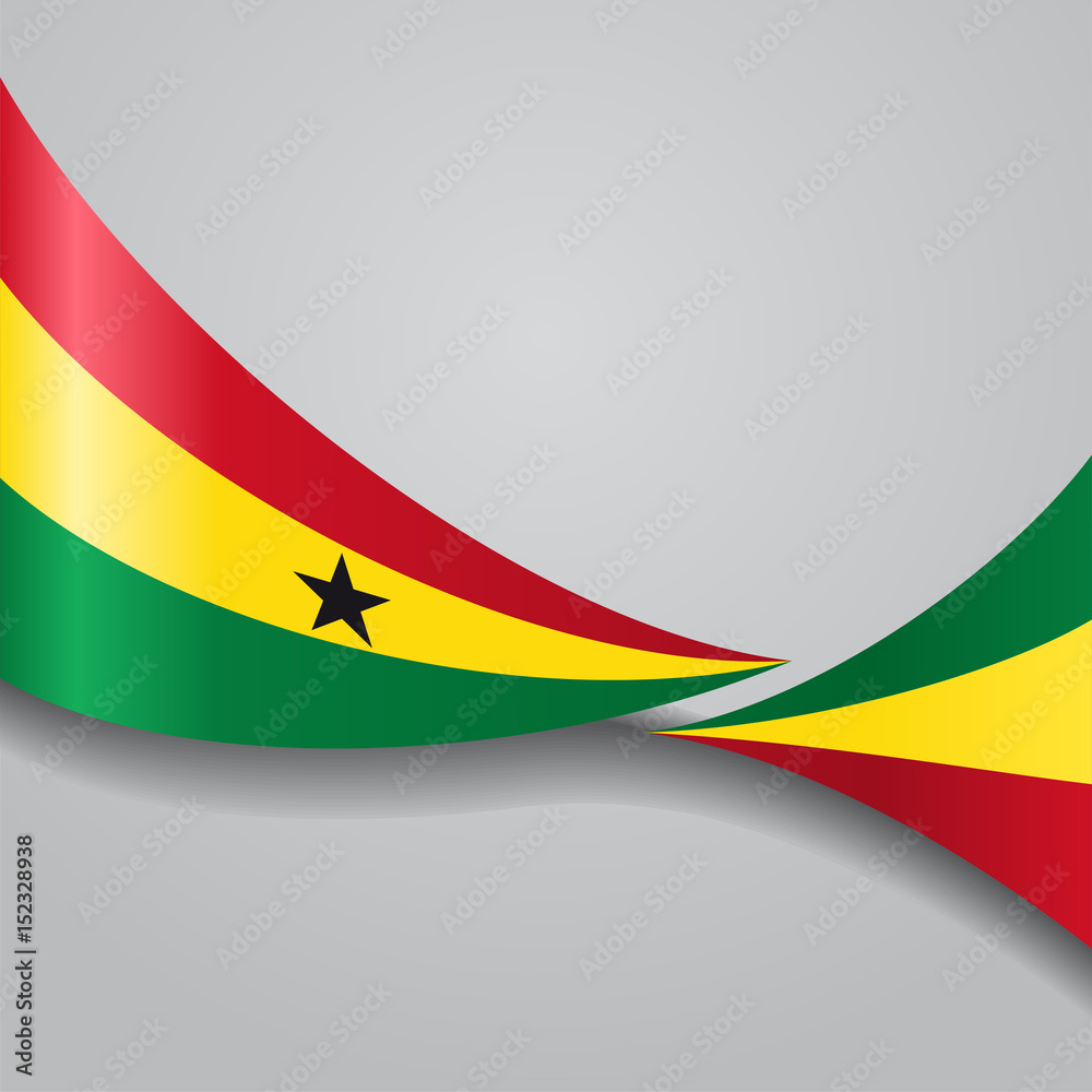 Ghanayan wavy flag. Vector illustration. Ghanayan wavy flag. Vector illustration.