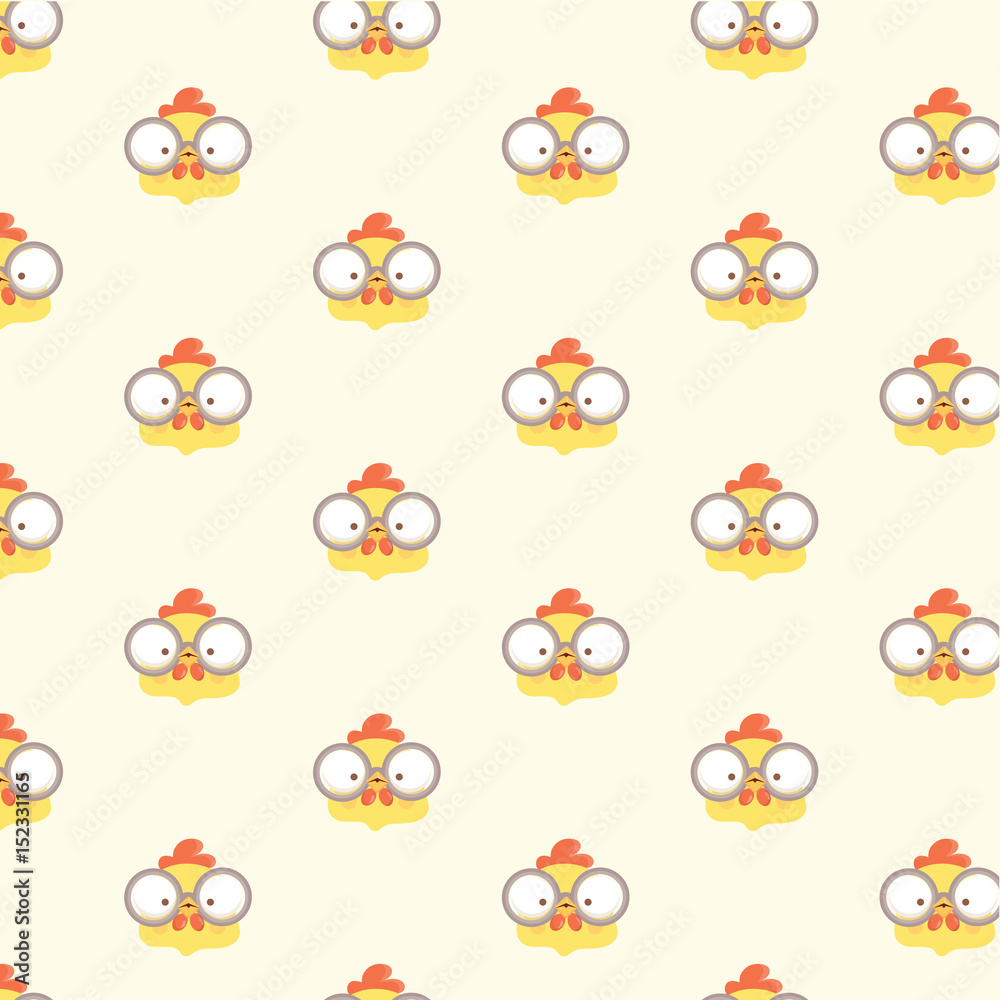 Chickens seamless pattern background.