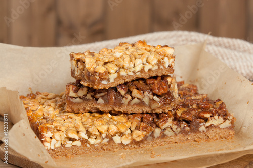 Home Baked Nut Bars With Cashew, Pecan, Honey.