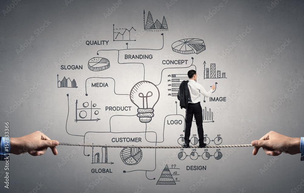 Man draw his ideas Man draw his ideas