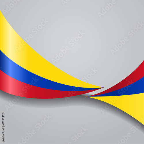 Colombian wavy flag. Vector illustration.