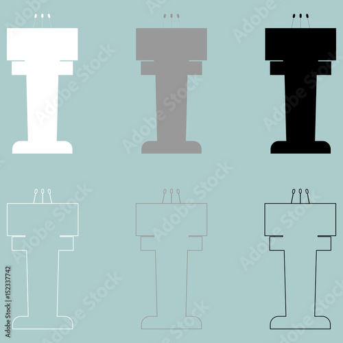 Rostrum for the performance with three microphone.
